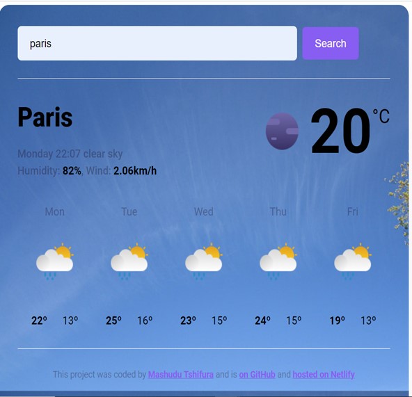 Weather app preview